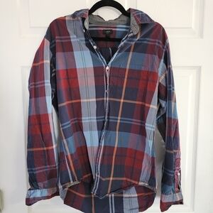 J. Crew Tartan Shirt in Red and Blue